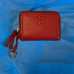 Tory Burch Thea Zip Coin Base Rust Red